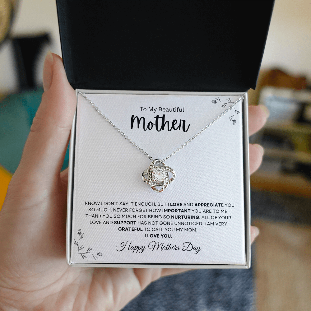 To My Beautiful Mother | Love Knot Necklace