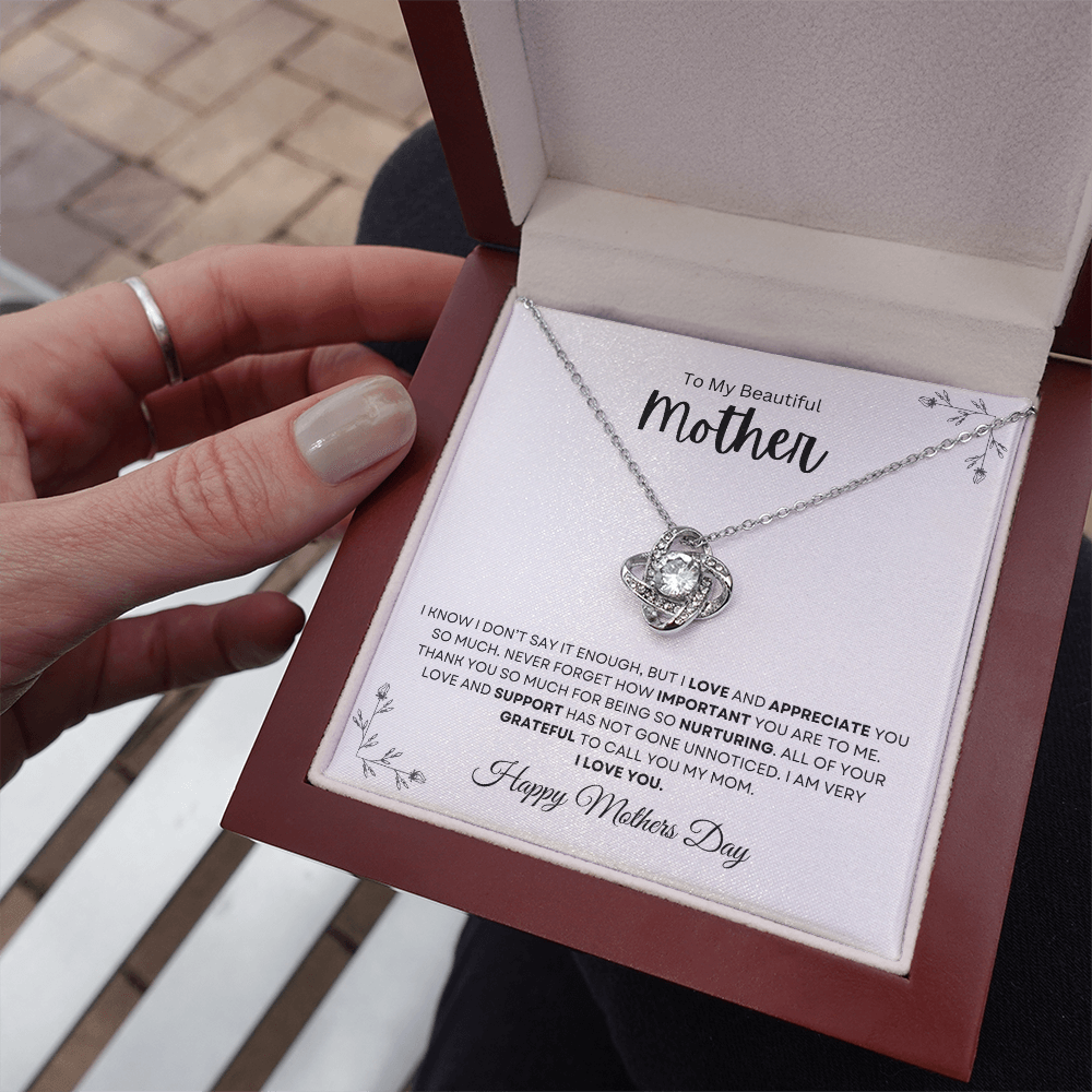 To My Beautiful Mother | Love Knot Necklace